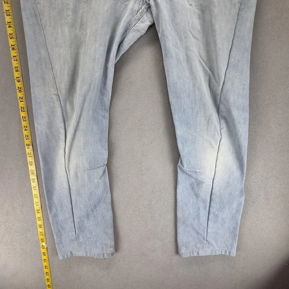 VTG Levis Engineered Jeans Mens Blue Twisted Light Wash Altered Hem Fits 36x30